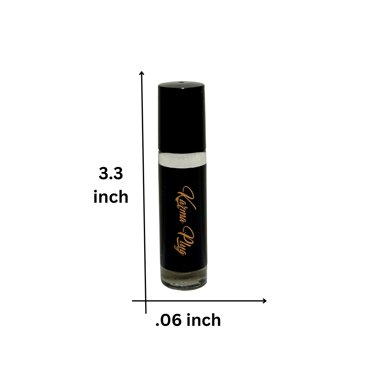 10 ml roll on perfume oil bottle, 3.3 inch in height and 0.06 inch in width 