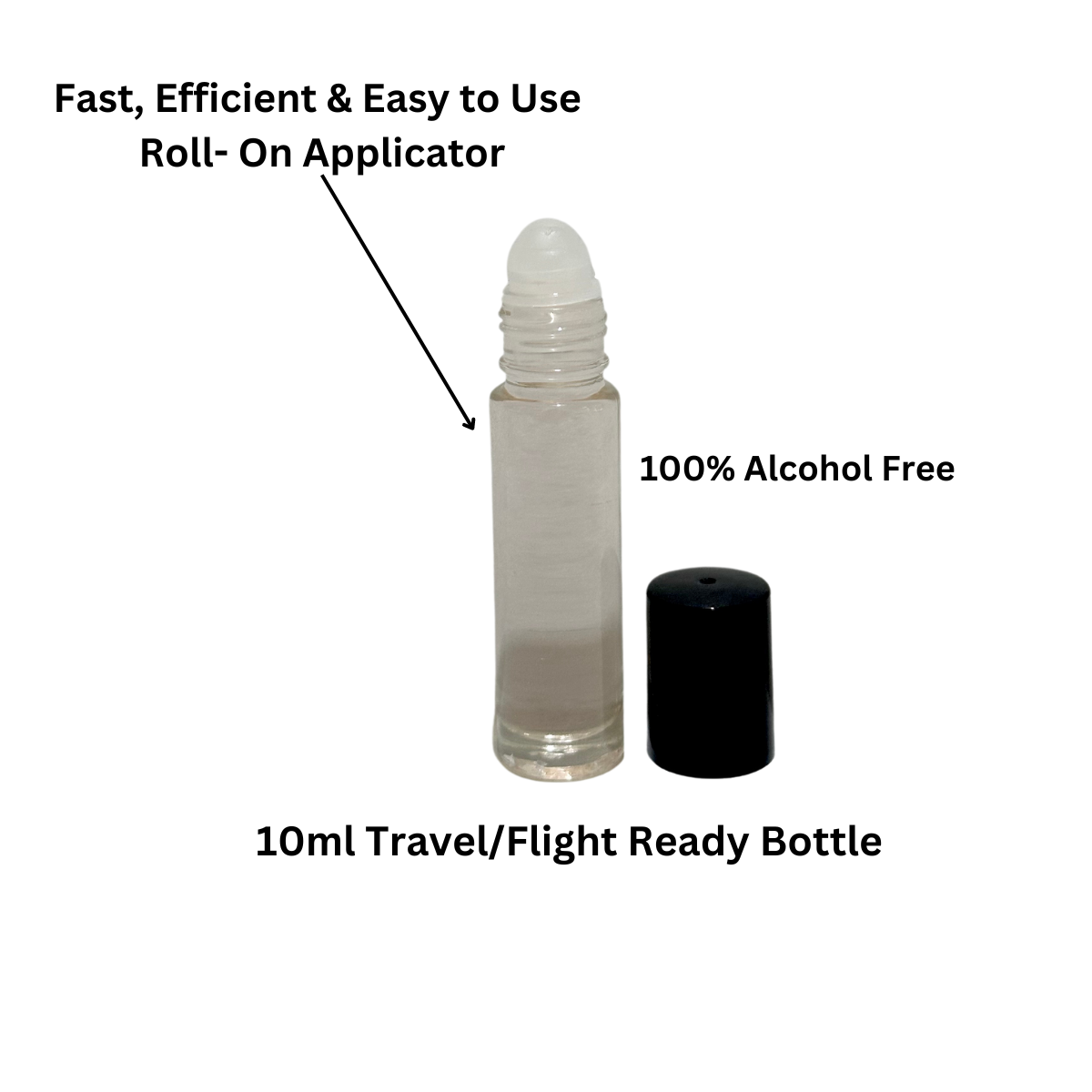 10 ml roll on perfume oil bottle, travel ready and 100% alcohol free